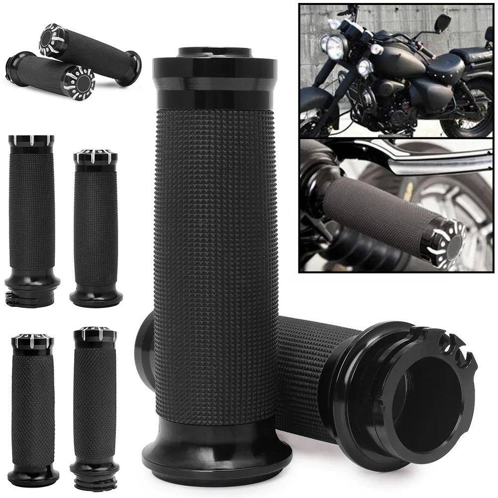 

1"25mm Black Hand Grips For Harley Sportster 883 1200 Touring Dyna Softail Custom Handlebar NEW