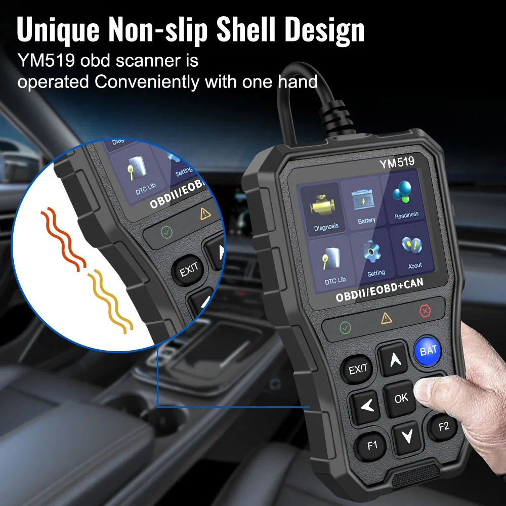 YM519 OBD2 Автомобильный Диагностический Инструмент Многоязычный Тестер Батареи