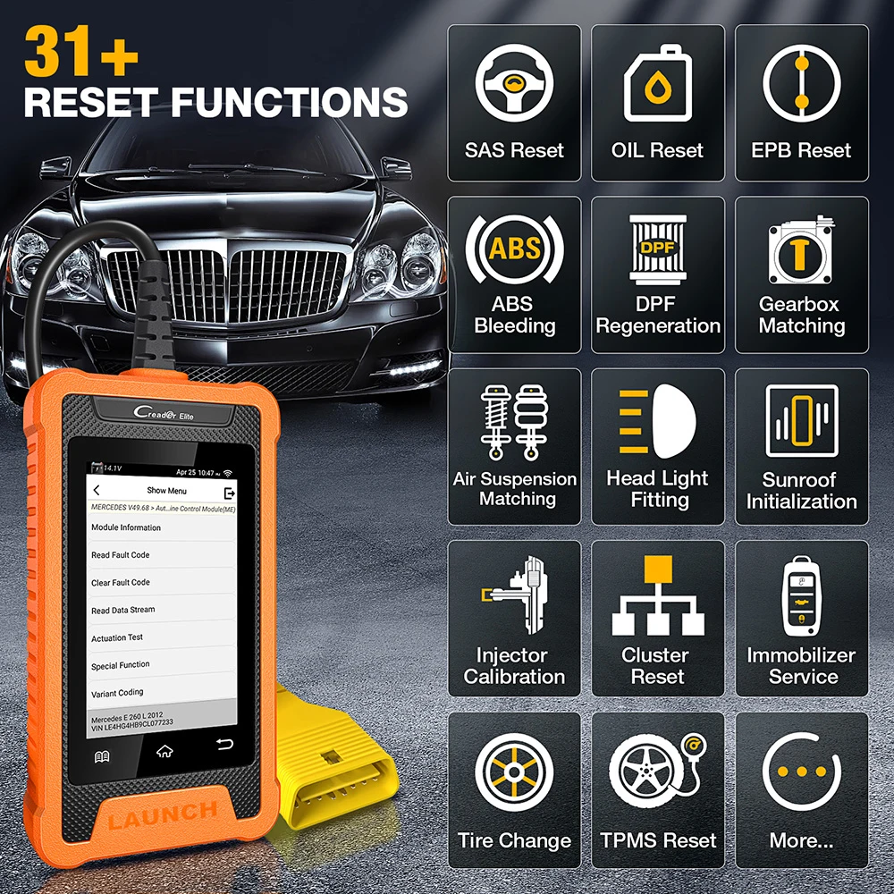 Диагностический сканер LAUNCH X431 Elite диагностический прибор OBD2 колеса 31 + сброс для