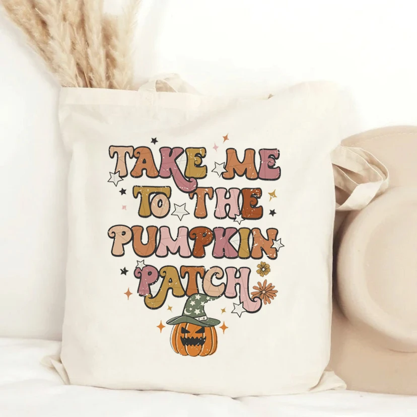 

Сумка-тоут женская холщовая с мультяшным принтом и надписью