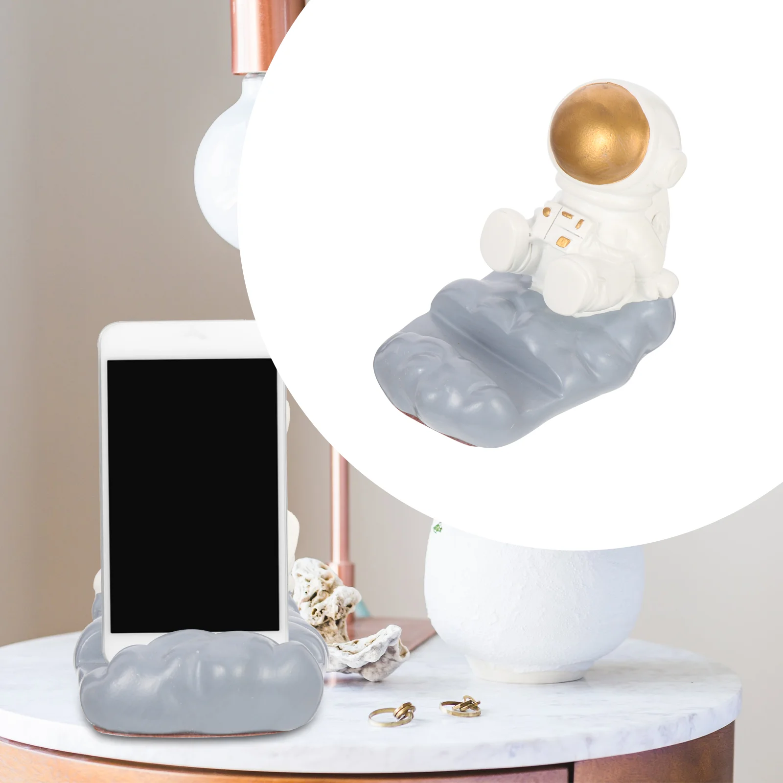 

Holder Astronaut Stand Desk Mobile Spaceman Celloffice Cool Gadgets Statues Sculpture Resin Cute Figurine Mini Desktopbedside