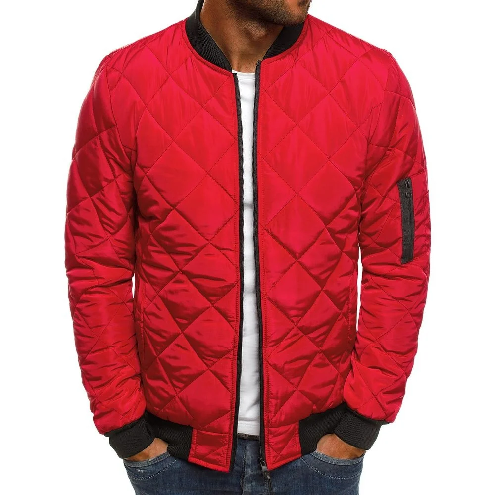 

2022 Winter Coat Men's Jacket Windproof Aviator Fashion Collar Spring Autumn Casual Solid Color Quilted Warm Zipper S-3XL