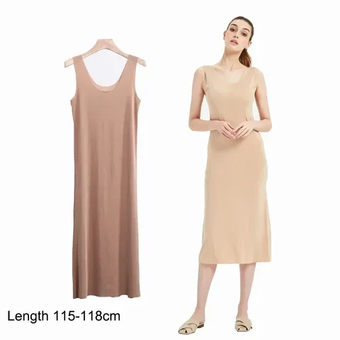 Женское платье-комбинация, летнее тонкое бесшовное нижнее белье из вискозы