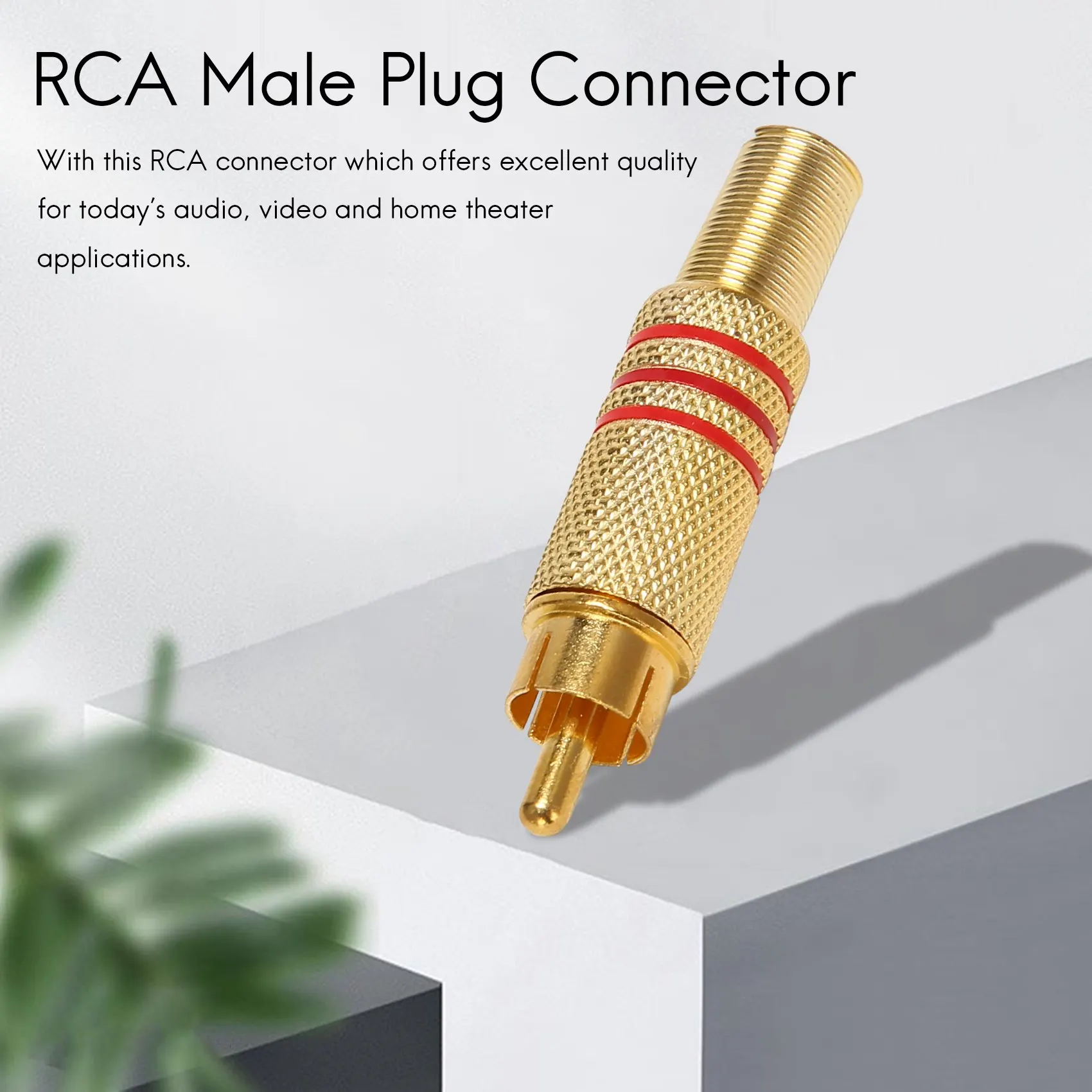 10 шт. золотой тон штекер RCA аудиоразъем металлический пружинный адаптер
