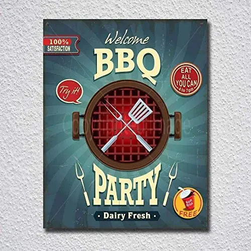 

Новый Винтажный металлический жестяной знак барбекю для вечевечерние на открытом воздухе знаки для сада и дома бара клуба настенные декора...
