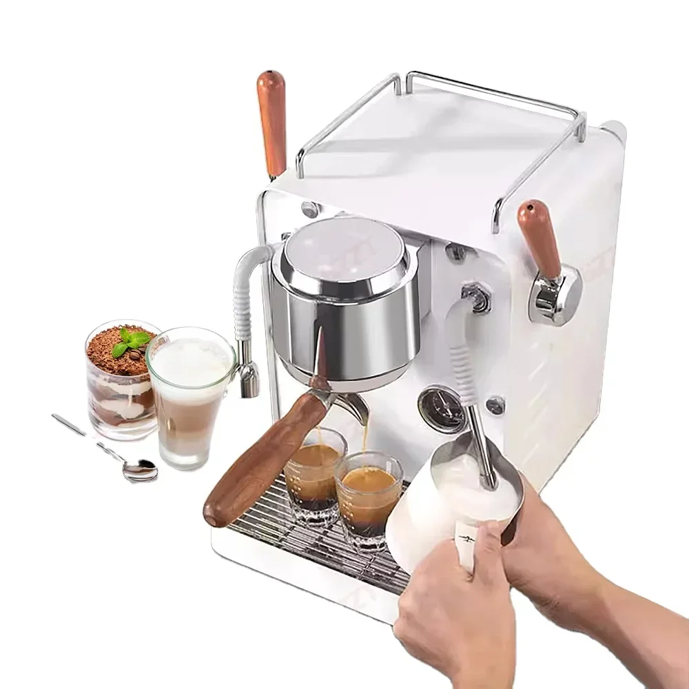 Два насоса два котла кофемашина для эспрессо портативная из нержавеющей стали