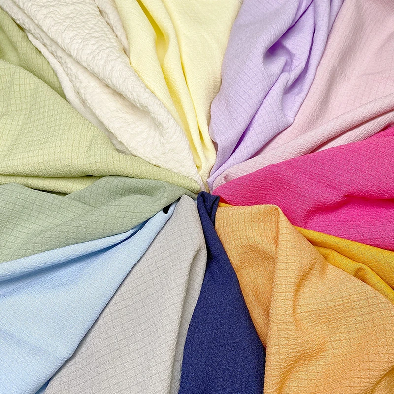 

Bubble crepe polyester fabric solid color Chiffon clothing fabric DIY cloth Hand sewing accessories 50*135cm