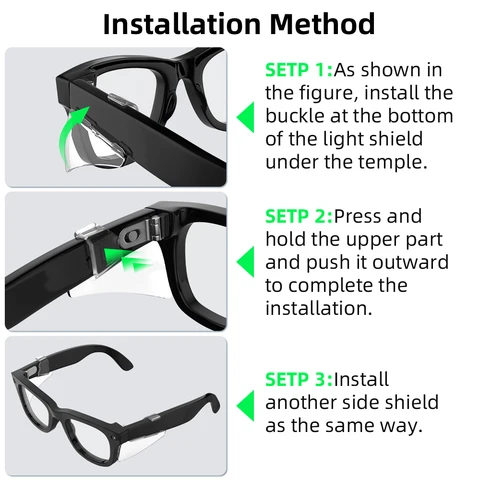 HIBLOKS прозрачные боковые щитки для Ray-Ban Meta