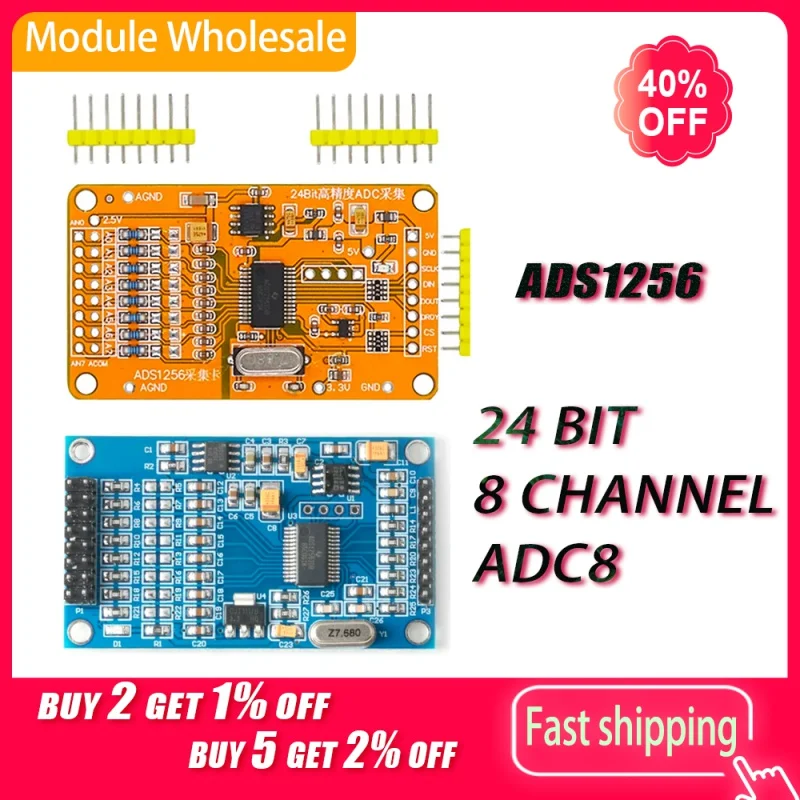

ADS1256 24 Bit 8 Channel ADC8 road AD-precision ADC Data Acquisition Board Module AD Collecting Data Acquisition Card