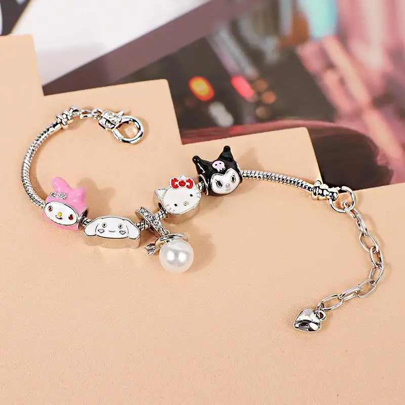 

Новый милый мультяшный браслет Kuromi Cinnamoroll My Melody с подвесками из бисера, браслет «сделай сам», детский подарок на день рождения для девочек