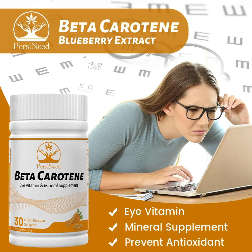 

PersiNeed Beta-Carotene Vitamin A 25000 IU Skin Eye Immune System Health Antioxidant Support 500 Mcg 30 Softgels Count