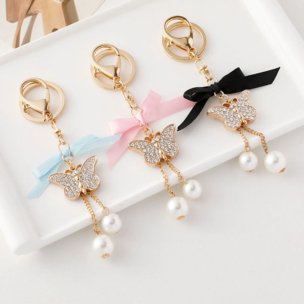 

3 Pcs Accessories Car Keychain Holder Pendants Decorative Ornament Fashion Bulk DIY Lovely Charms Alloy Hanging Keyring