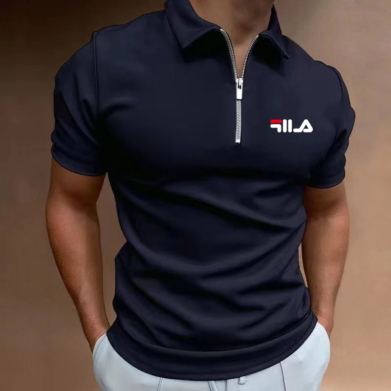 

2023 Summer New Men's Lapel Anti-pillin Polo Shirt Embroidered Short Sleeve Casual Business Fashion Slim Fit Polo Shirt for Men
