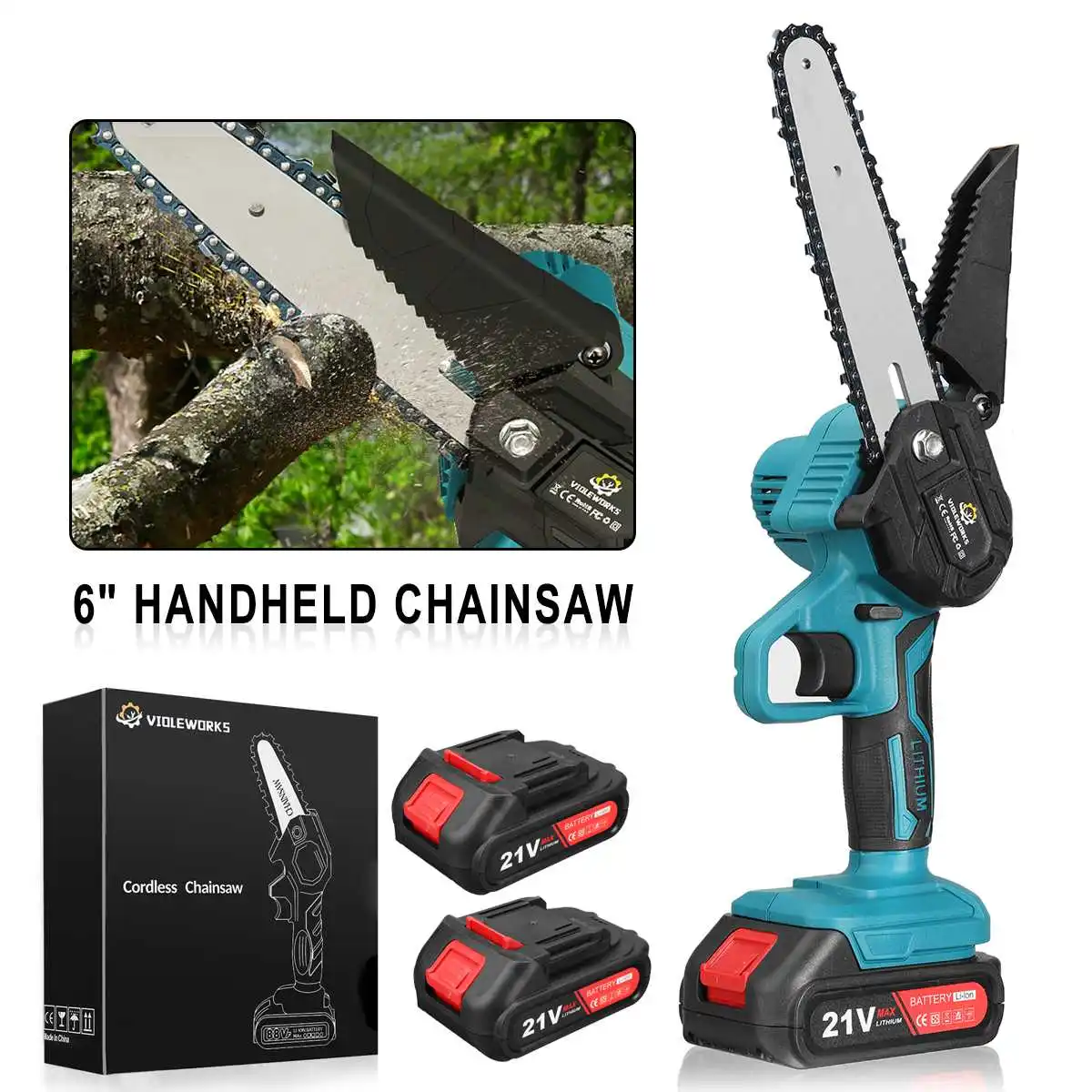 Электрическая пила для сада, 6 дюймов, с аккумулятором Makita