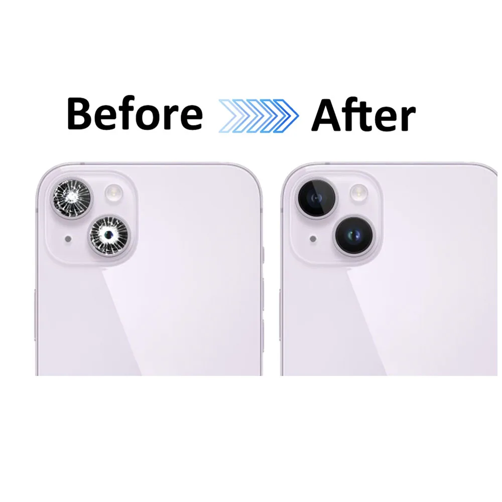 Фото Замена стекла объектива задней камеры для iPhone 14 15 Plus X XR XS 11 12 13 Mini Pro Max с наклейкой 3 м и инструментами для ремонта №1