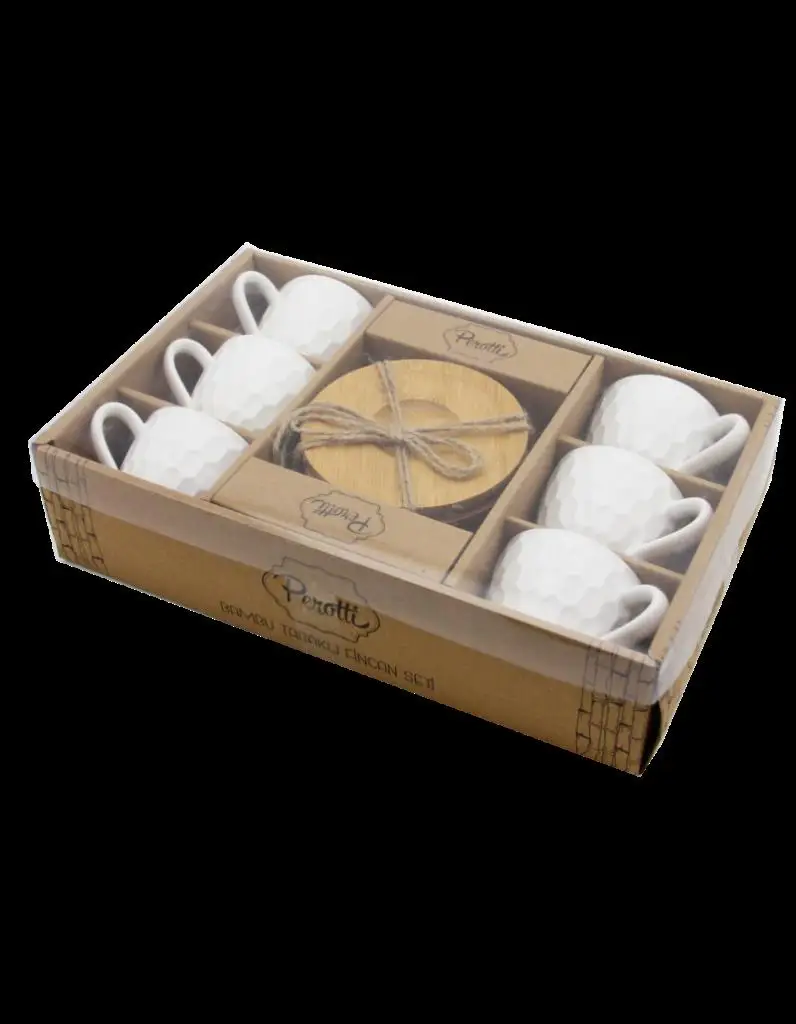 Набор бамбуковых чашек 6долл коробка на заказ модель-1 |