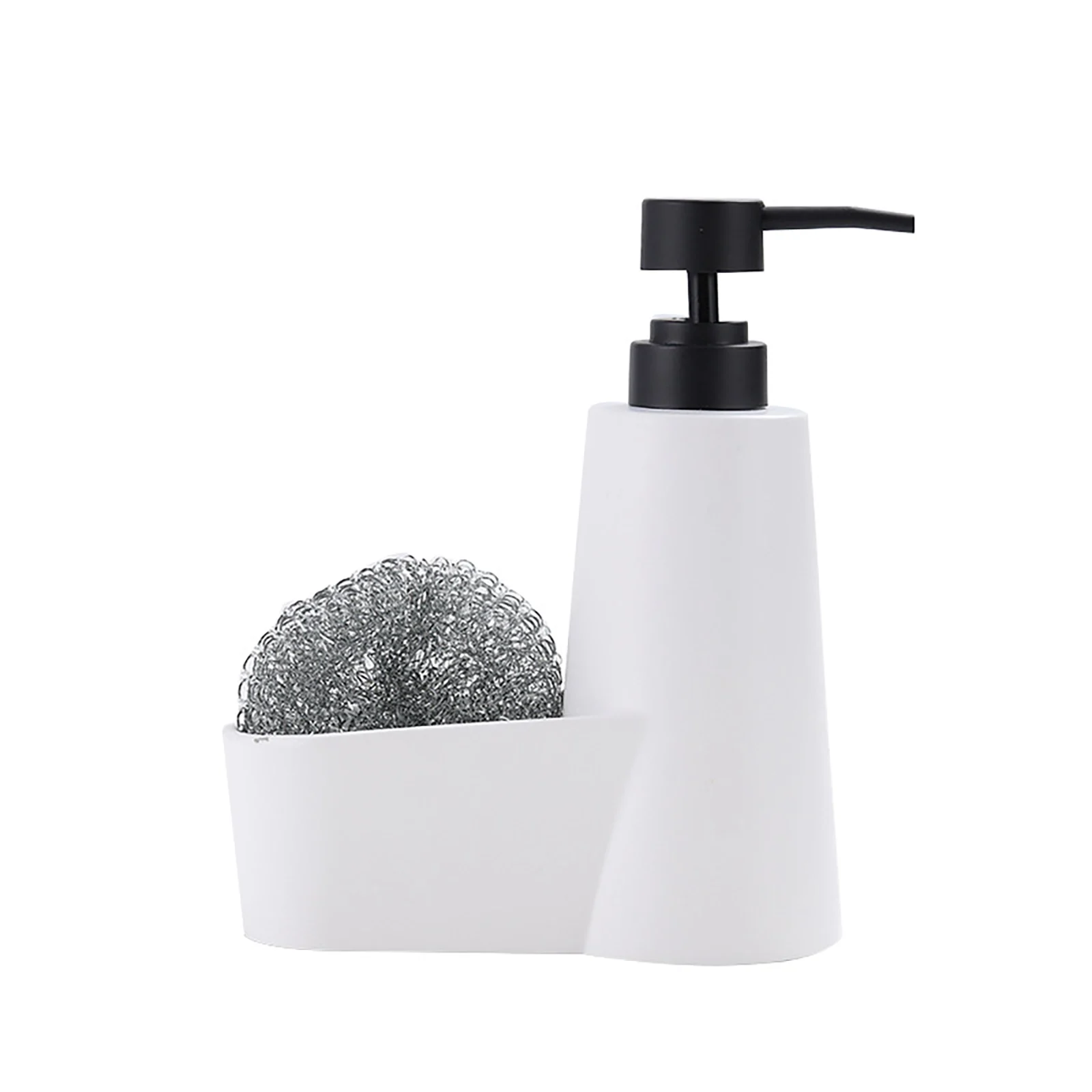 

Kitchen Liquid Hand Soap Dispenser With Storage Compartment Holds Dish Sponges Scrubbers For Sink Countertop Bottling