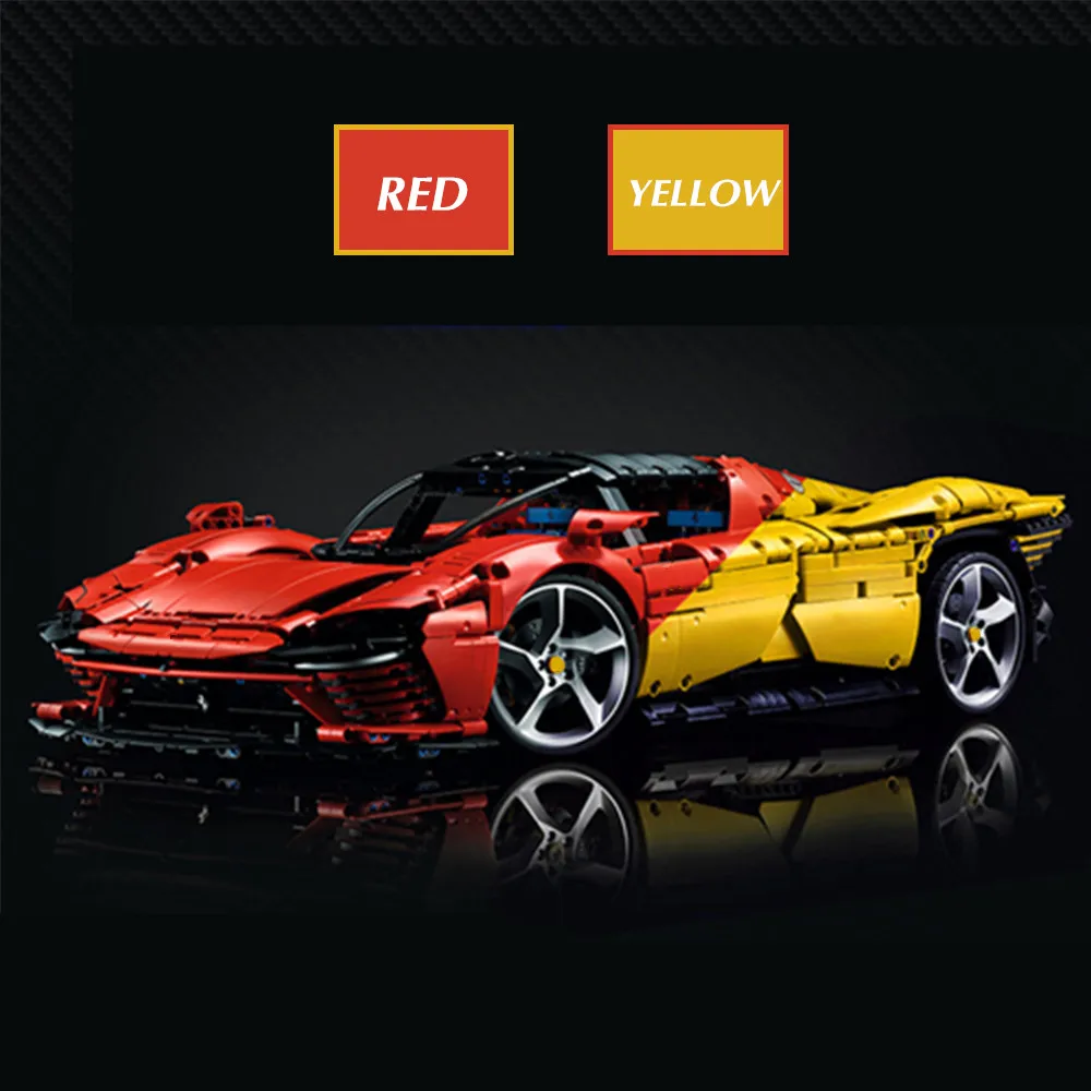 

3778PCS FIT 42143 Yellow Red Daytona SP3 Supercar Ferraried Model Building Block Toys for Boys Girls Birthday Gift Kid Set