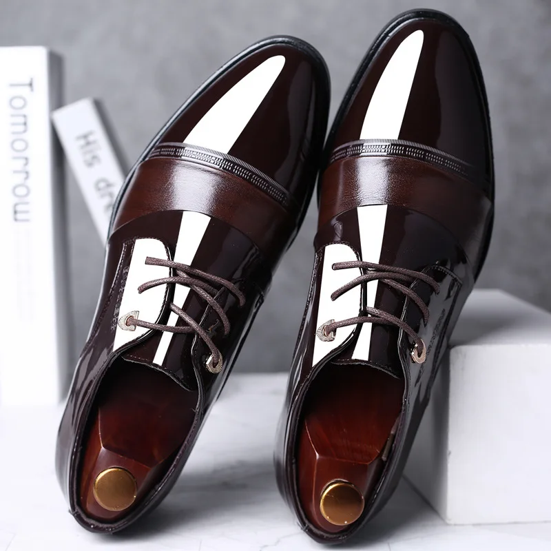 Туфли мужские деловые кожаные роскошные классические дышащие оксфорды деловой