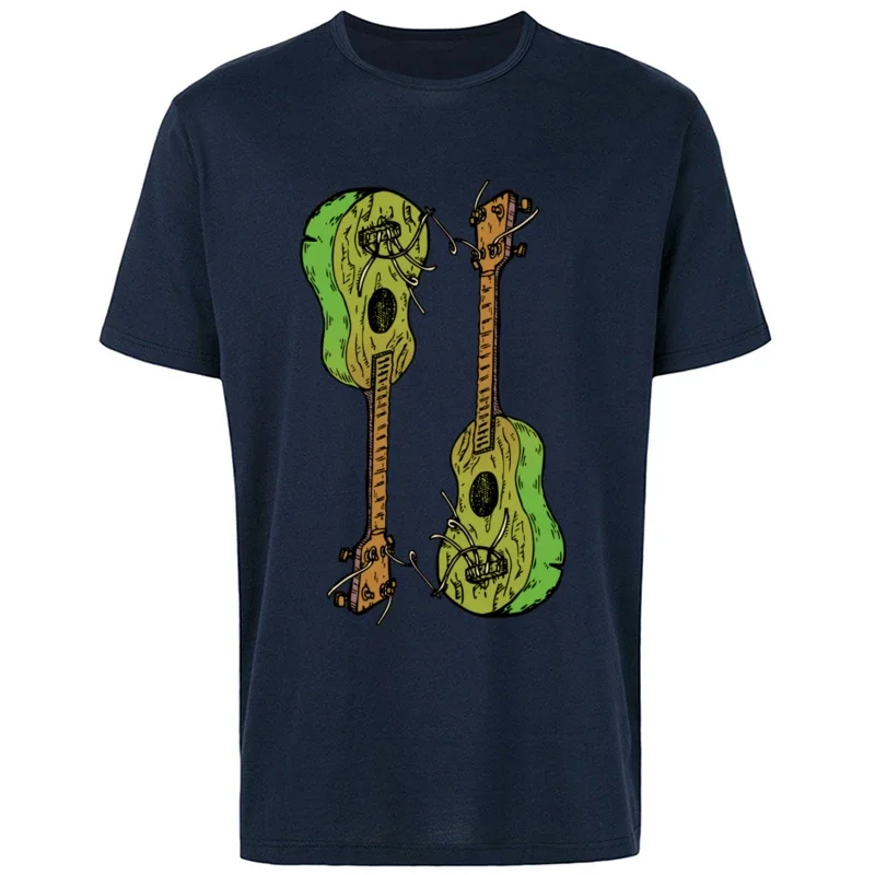 Модные мужские футболки Broken Ukuleles с электронной гитарой Новое поступление 2024