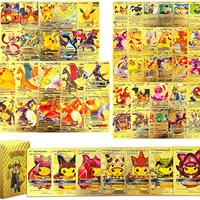 pokemon metal card pack vmax case mew gx box gold silver charizard spanish set eevee letter black english pikachu paper v mewtwo