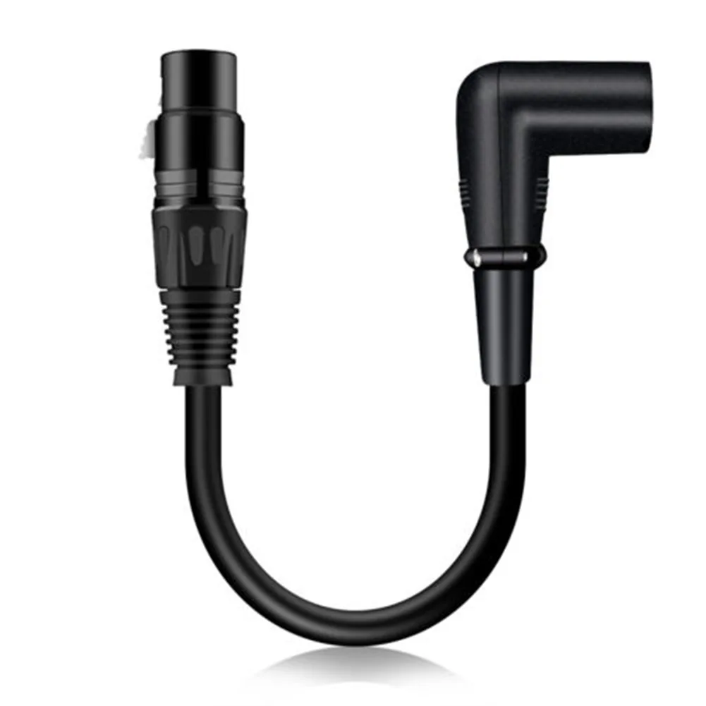 

3 Pin XLR Right Angle Male To Female Plug Microphone Audio Cable Shielded Cord XLR XLR Male Curved To Female Straight Audio Wire