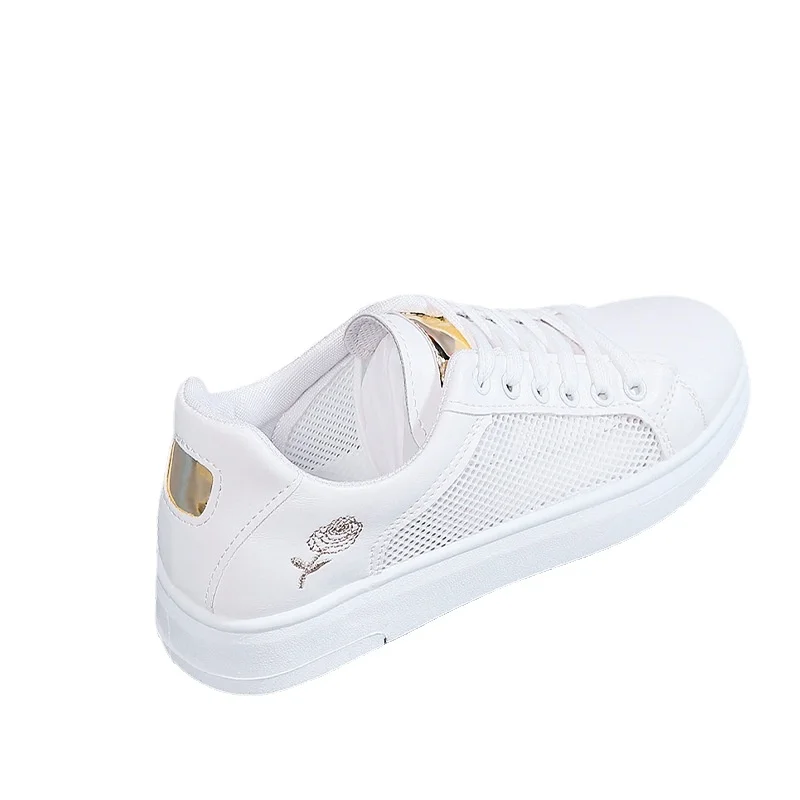 

2023 New In Vulcanized Sneakers Women Shoes Casual Women's Shoes Fashion Embroidered Flower Breathable Lace-Up Zapatilla Mujer