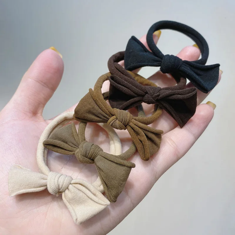 

5PCS New Trendy Seamless Hair Scrunchies Women Hair Elastic Rubber Bows Hair Gum/Tie Ponytail Hair Holders Hair Accessories