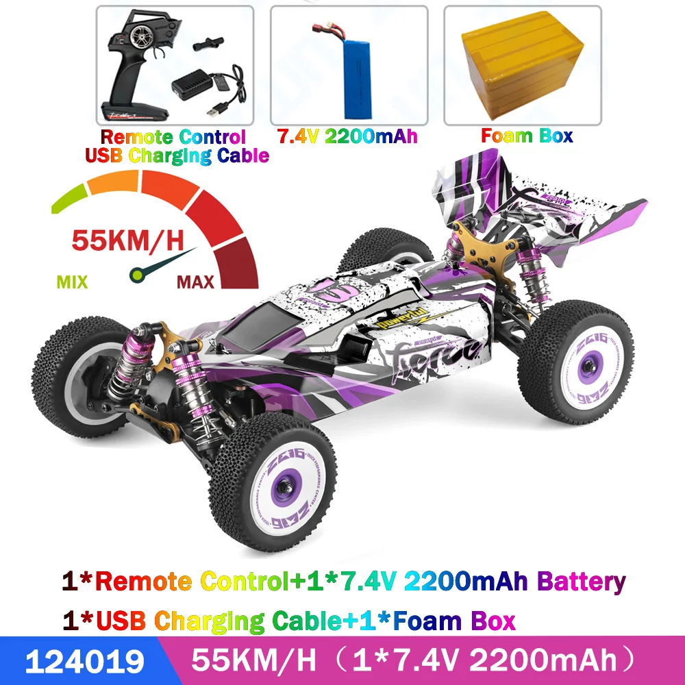 

Wltoys 124019 55KM/H Carbon Brush Motor RC Car 1:12 2200mAh Battery 4WD Electric High Speed Off-Road Drift Cars Toys For Adults