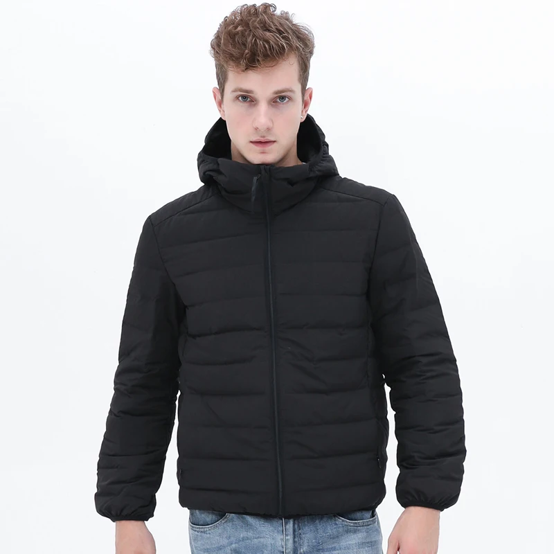 New Man Ultra Light Down Jacket Hooded Soft Matt Fabric Waterproof Down Jackets Seamless Winter Autumn Warm Down Coat