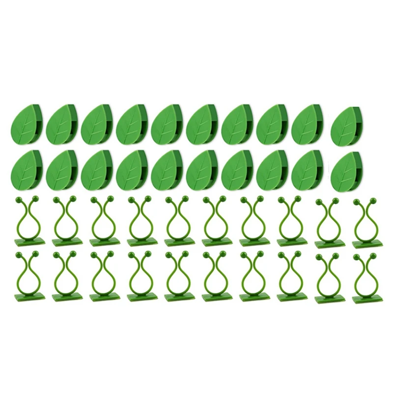 

240Pc Plant Climbing Wall Fixture Clips Plant Fixer Vines Garden Green Leaf Plant Wall Clips Vines Holder For Wall Decor