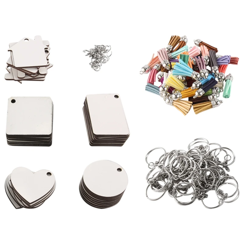 

160 PCS Sublimation Ornament Blanks,Sublimation Blank Keychains MDF Double-Side Sublimation Keychain Boards DIY Supplies