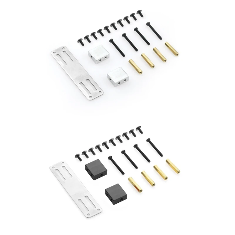 

NEW-2Set Metal Servo Fixed Mount Bracket Kit For MN D90 D91 D99S MN99S 1/12 RC Truck Silver & Black