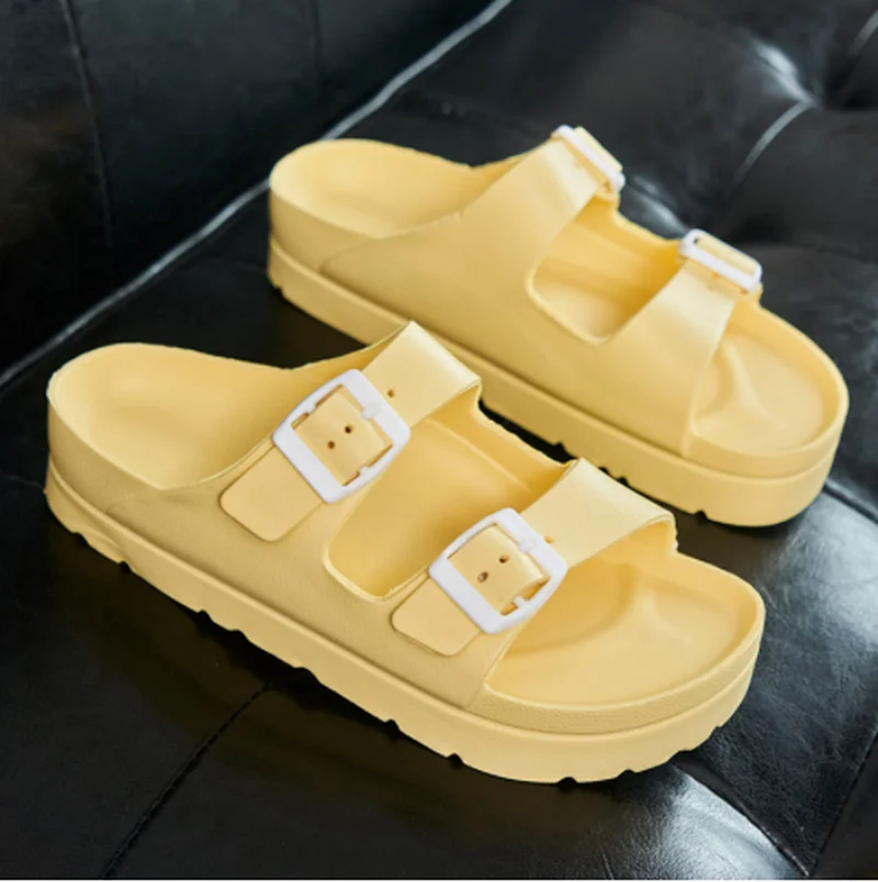 

New Arrival 2022 Thick Sole Sandals Breathable Comfort Beach Casual Shoes Double Belt Adjustable Flat Slippers Jelly Shoe Mujer