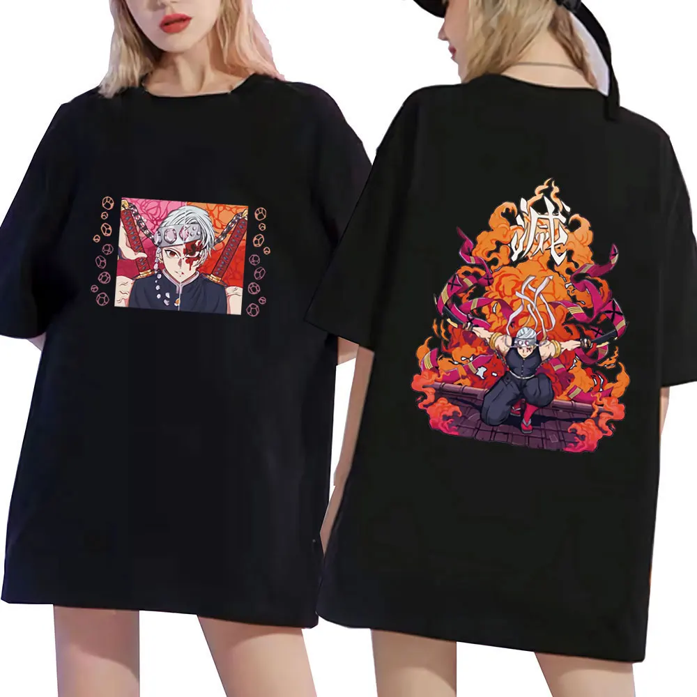 

Harajuku Anime Demon Slayer T-shirt Funny Tengen Uzui Graphic Tshirt Men Women Casual Oversized T Shirts Unisex Cool Streetwear