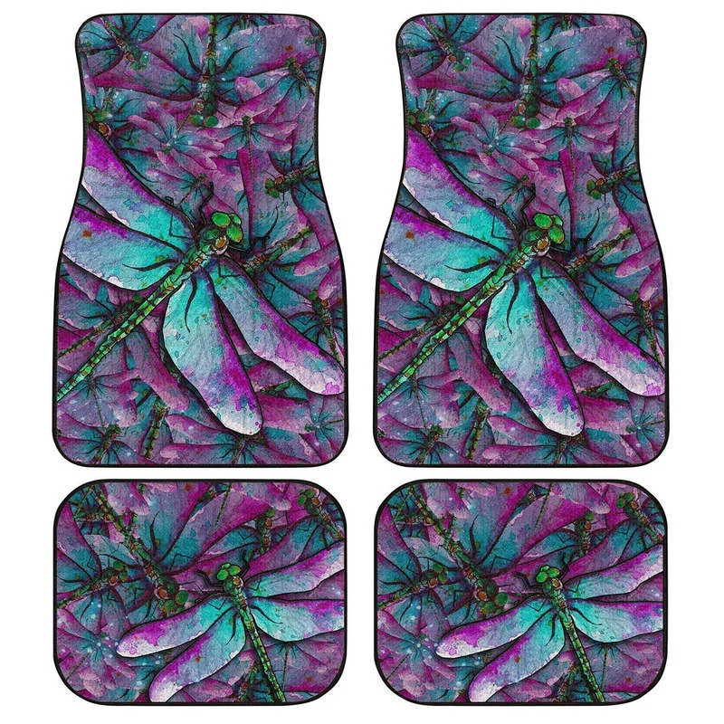 

Dragonfly Car Floor Mats Custom Colorful Car Accessories Gift Idea 4PCs Pack