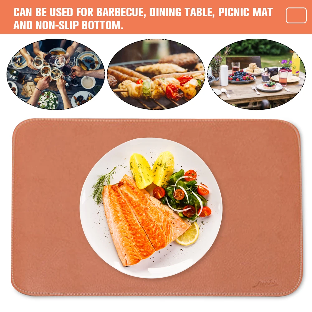 

Кожаный Настольный коврик, водонепроницаемые складные многофункциональные теплоизоляционные коврики, маслостойкие, прочные, для пикника, ...
