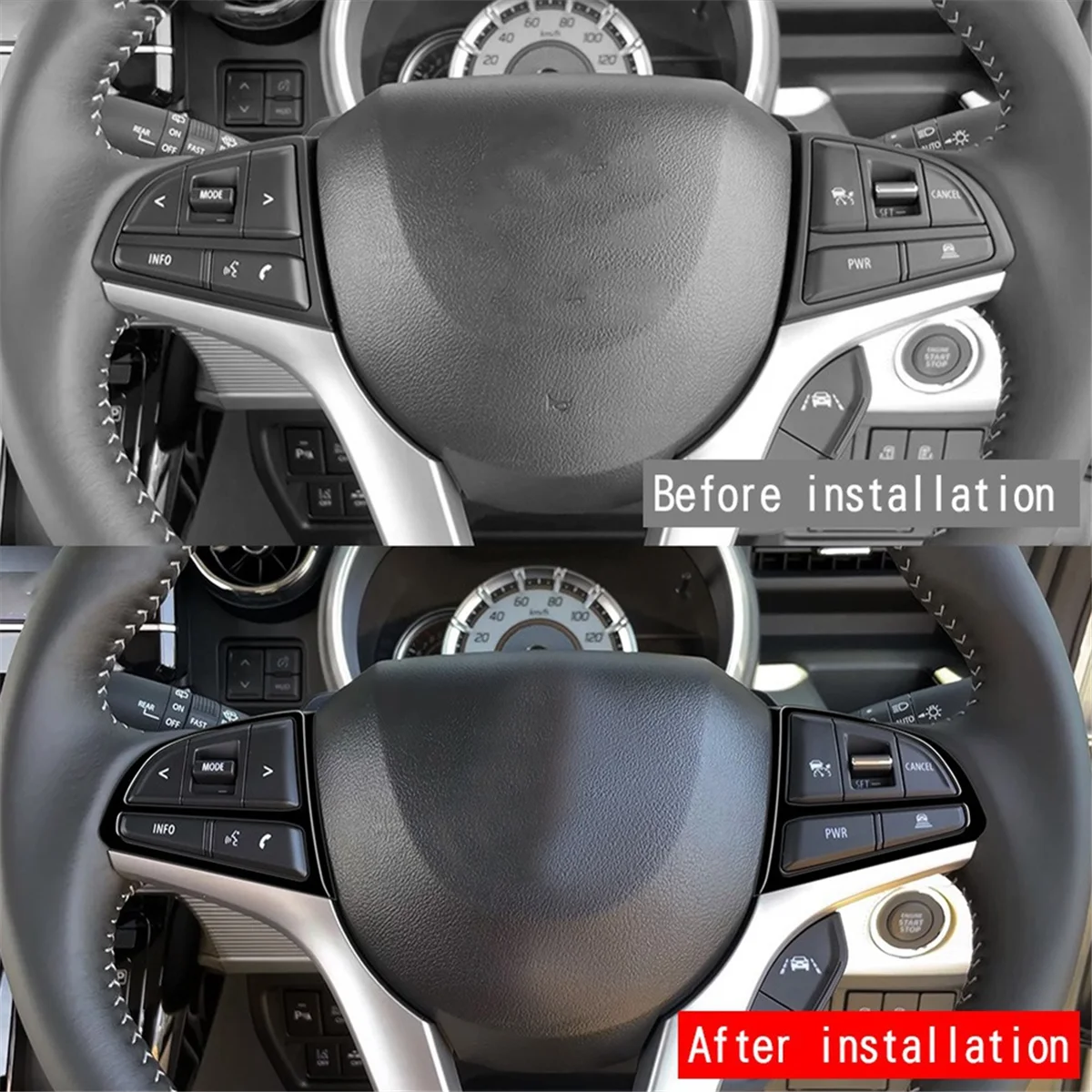 Автомобильный руль кнопка накладка наклейка для Suzuki SPACIA 2017-2022 аксессуары салона