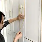 Самоклеящаяся лента для зазора, золотистая водонепроницаемая лента для потолков, декоративные стены сделай сам, облицовочная лента для кромки мебели, 5 м