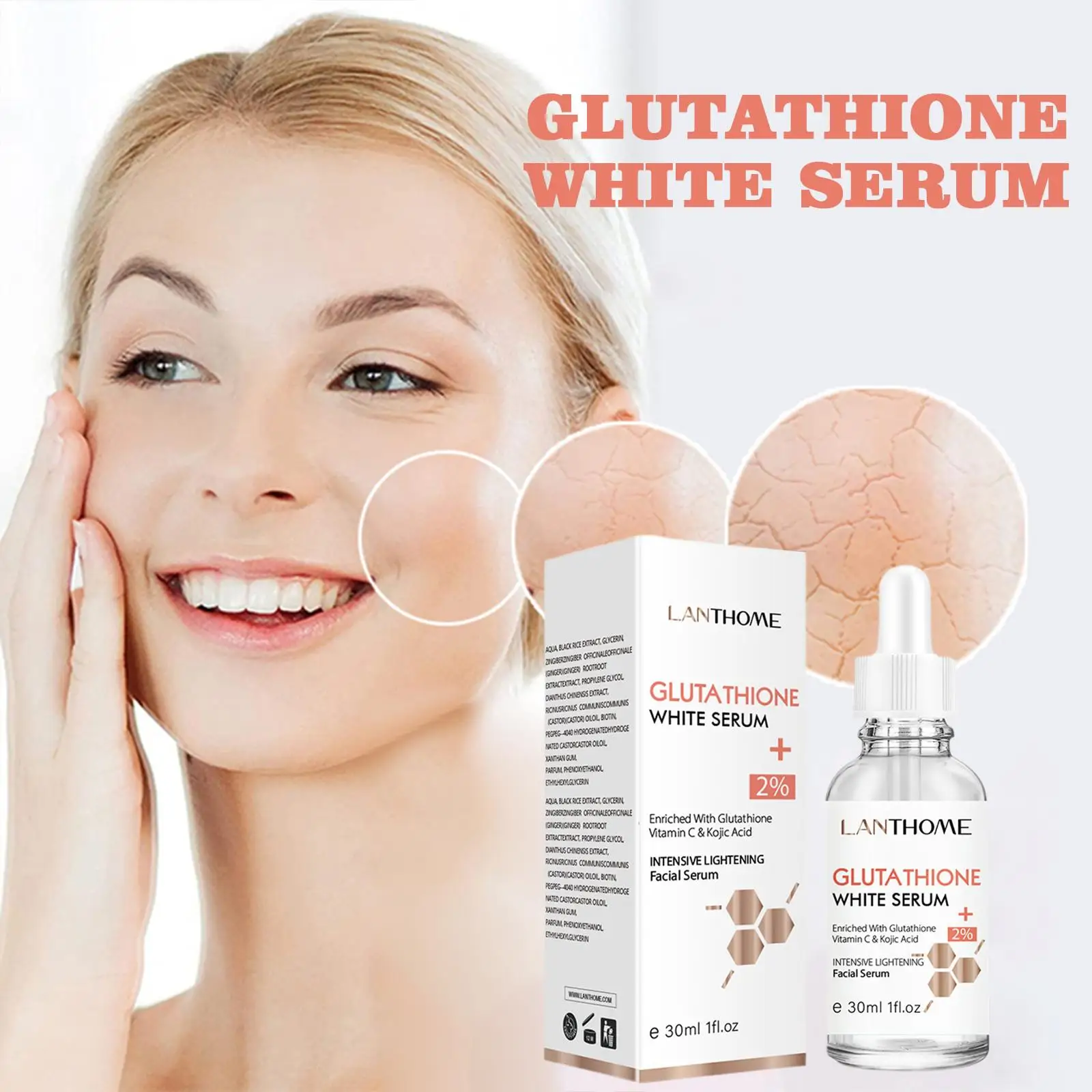 

Glutathione Whitening Freckle Serum Remove Melasma Serum Spots Face C Acid Nicotinamide Whitening Dark with Vitamin Kojic S9T1