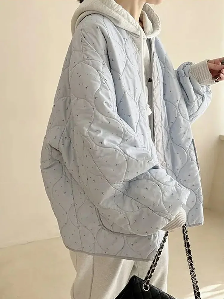 Женская стеганая куртка QWEEK с цветочным принтом