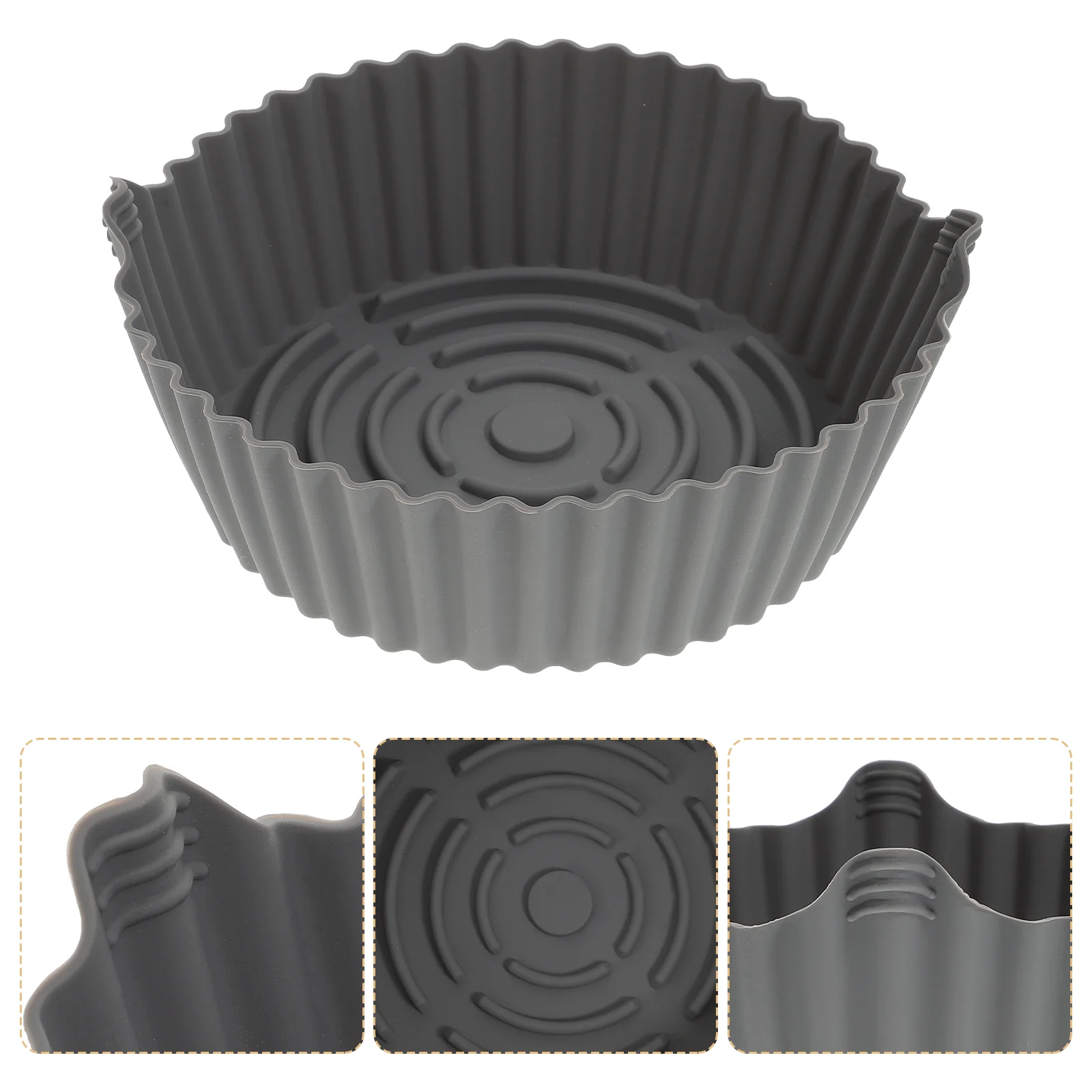

Air Fryer Silicone Oven Pan Mat Pot Liners Reusable Toaster Pans Baking Basket Round Replacement Cake Paper Liner Pad