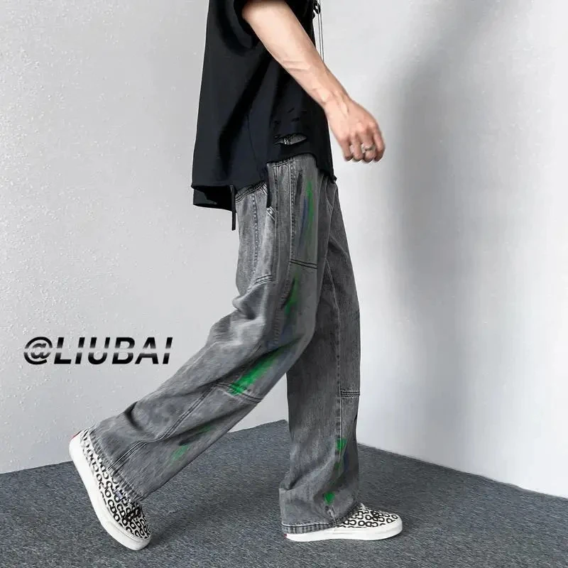 Denim Trousers Male Jeans Pants Baggy Jeans For Men 2022 Autumn Loose Casual Wide Leg Jeans Korean Streetwear Hip Hop Woman