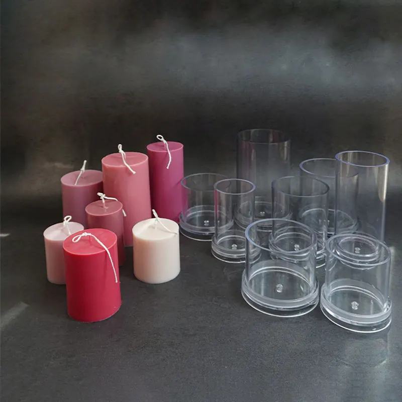 

Cylindrical Candle Mould Home 3D Handmade Soap Candle Plastic Mold Christmas Wedding Party Decor Artcraft DIY Candle Cups