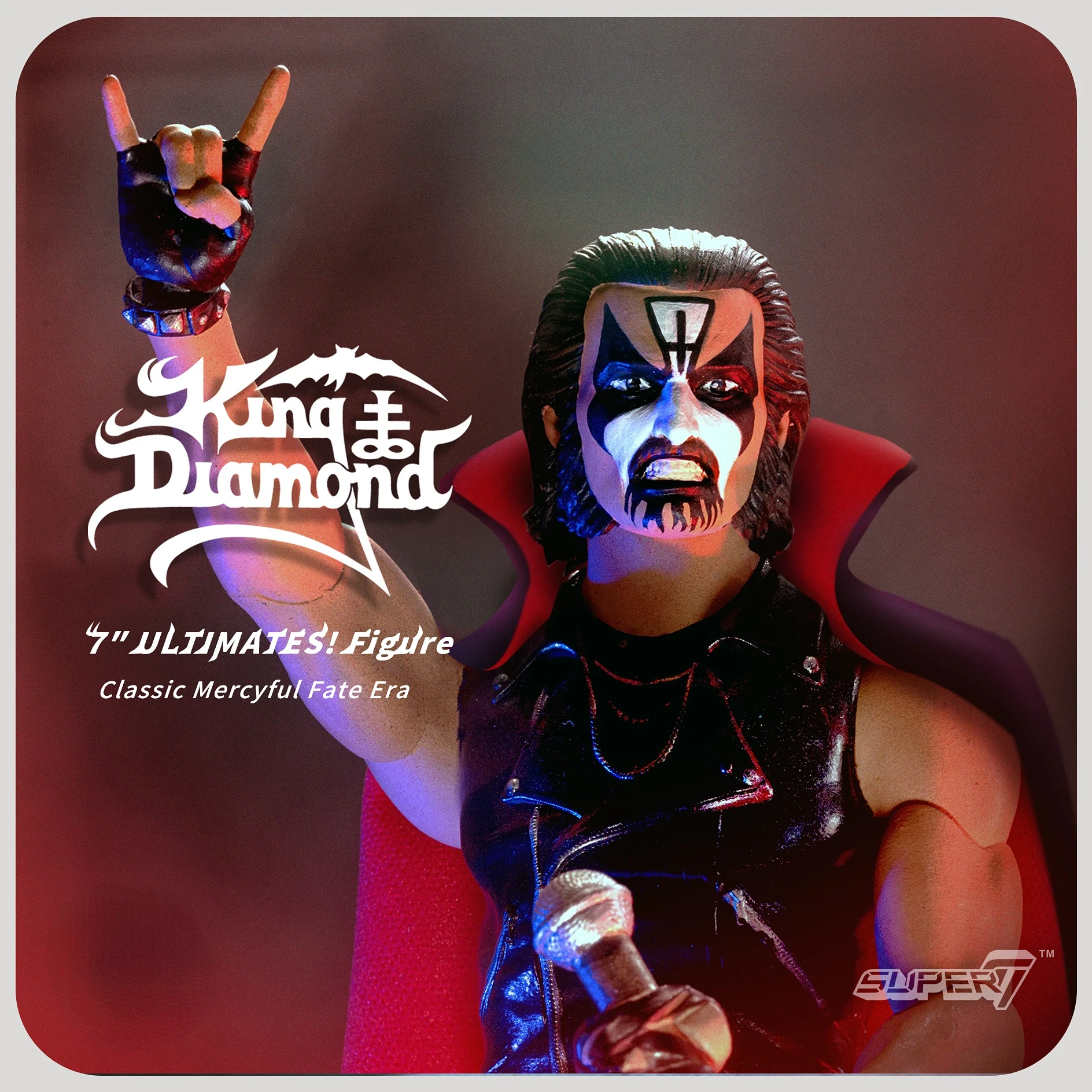 

In Stock Super7 King Diamond Classic Mercyful Fate Era 8 Inches 18cm PVC Original Action Figure Model Toy Collection Hobby Gift