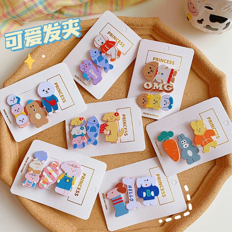 

Cartoon Animals Cat Hairpin for Kids Gifts Lovely Acrylic Dog Hairgrips Headwear BB Clip Hair Barrettes for Lady Hair Ornaments