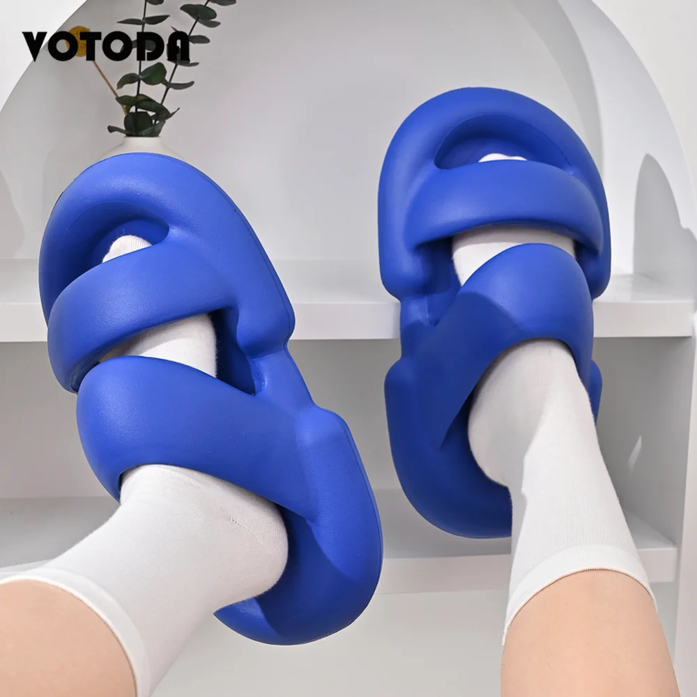 Women Shoes Summer Men Plus Size Slippers Platform Soft Casual Beach EVA Slipper Fashion Outdoor Pillow Flip Flop Couple Sandals