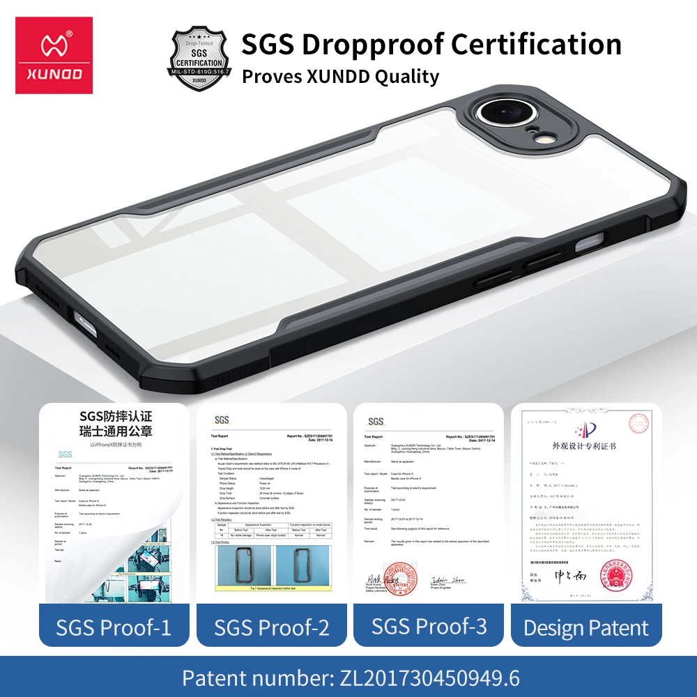 Чехол Xundd для iPhone 17e 16e, противоударный с воздушными подушками, защитный чехол из PC+TPU, не желтеет, не оставляет отпечатков пальцев (art.: 3920d9d459d3f) - 3920d9d459d3f