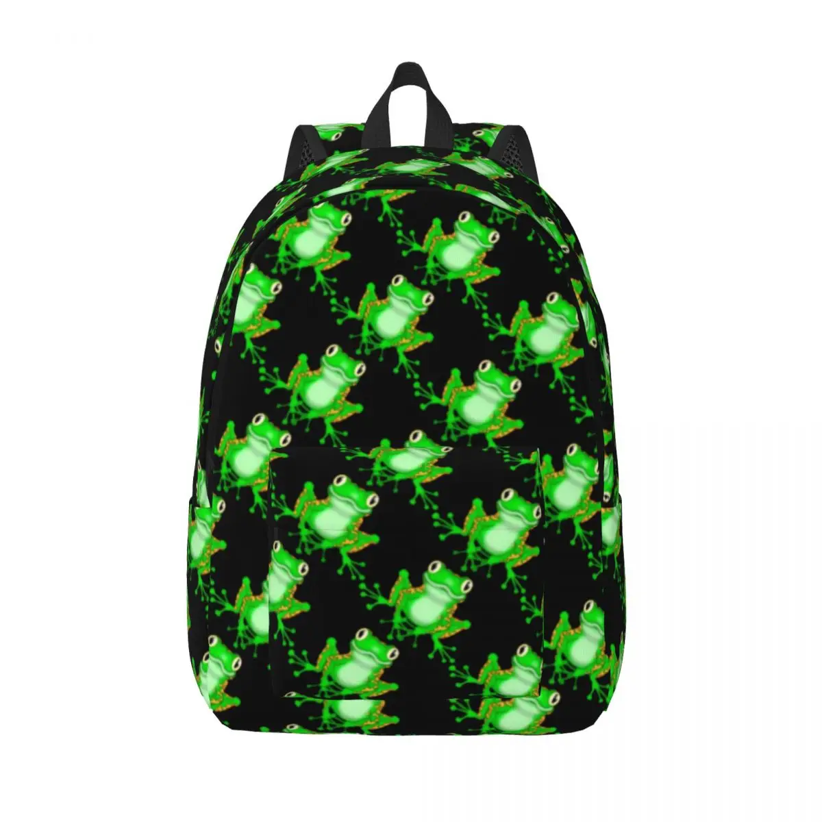 

Funny Frog Pattern Canvas Backpacks Cute Animals Durable Cool Backpack Picnic Bags