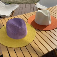 lunadolphin handmade women summer jazz sun protection hat cowboy cap girls temperament flat colorful big eave casual chic hat